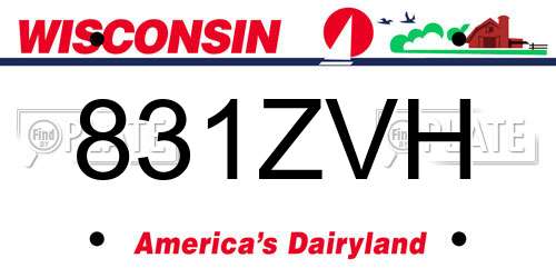 831ZVH Wisconsin License Plate