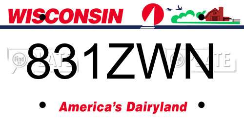 831ZWN Wisconsin License Plate