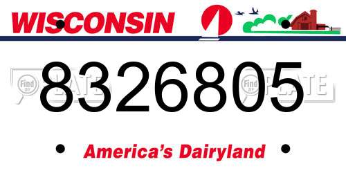 8326805 Wisconsin License Plate