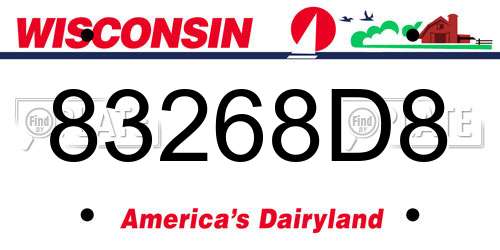 83268D8 Wisconsin License Plate