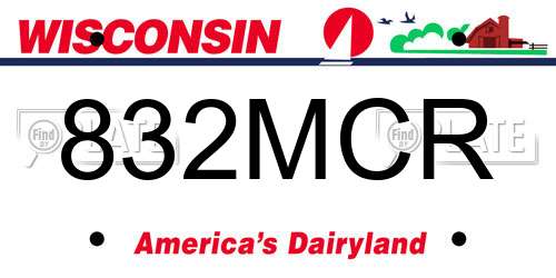 832MCR Wisconsin License Plate