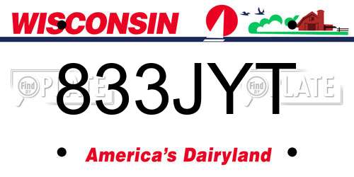 833JYT Wisconsin License Plate