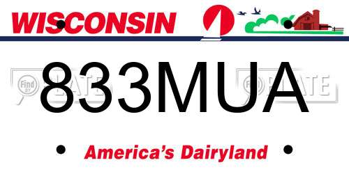833MUA Wisconsin License Plate