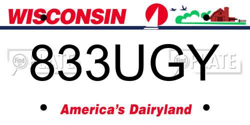 833UGY Wisconsin License Plate