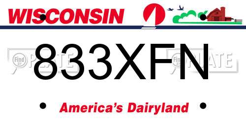 833XFN Wisconsin License Plate