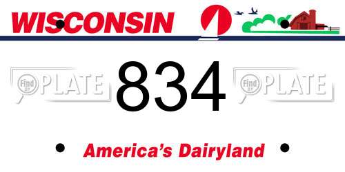 834 Wisconsin License Plate