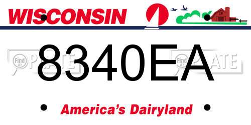 8340EA Wisconsin License Plate