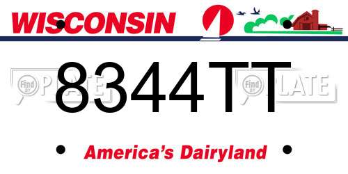 8344TT Wisconsin License Plate