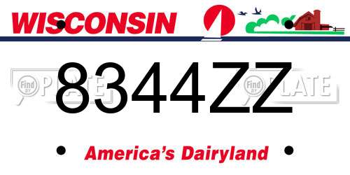 8344ZZ Wisconsin License Plate