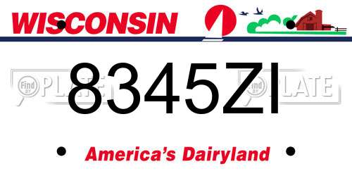 8345ZI Wisconsin License Plate