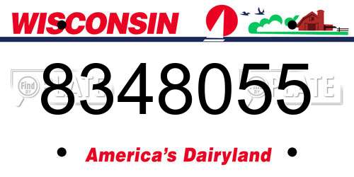 8348055 Wisconsin License Plate