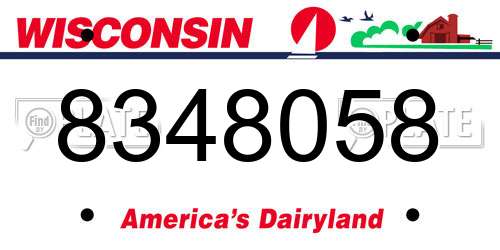 8348058 Wisconsin License Plate