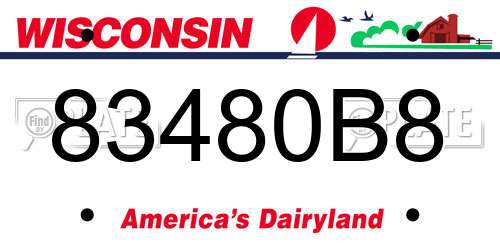 83480B8 Wisconsin License Plate