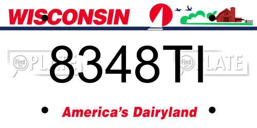 8348TI Wisconsin License Plate