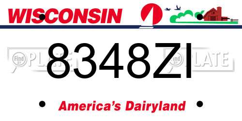 8348ZI Wisconsin License Plate