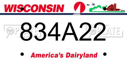 834A22 Wisconsin License Plate