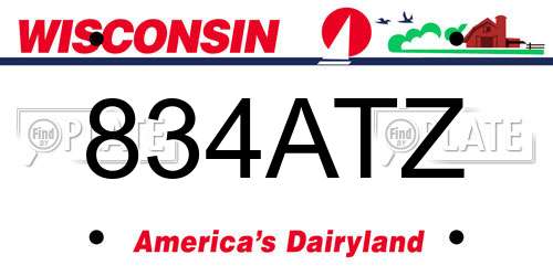 834ATZ Wisconsin License Plate