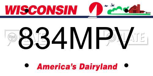 834MPV Wisconsin License Plate
