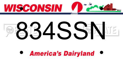 834SSN Wisconsin License Plate