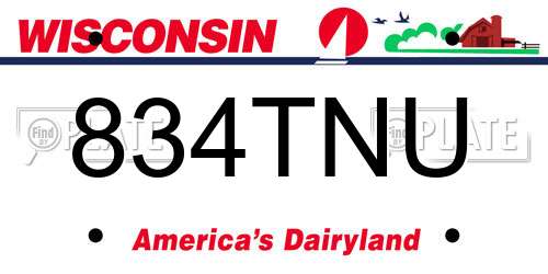 834TNU Wisconsin License Plate
