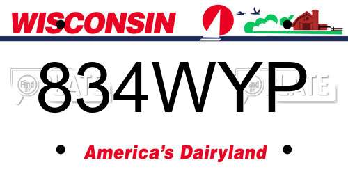 834WYP Wisconsin License Plate