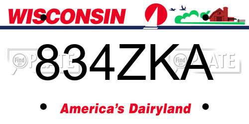 834ZKA Wisconsin License Plate