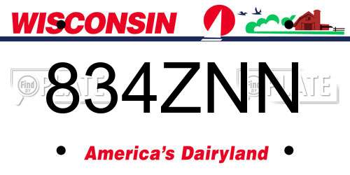 834ZNN Wisconsin License Plate