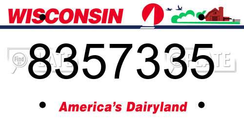 8357335 Wisconsin License Plate