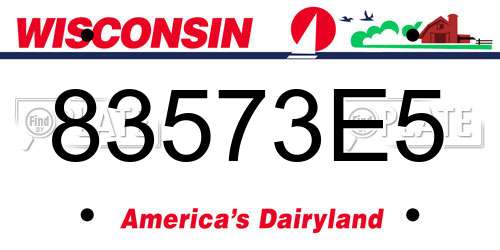 83573E5 Wisconsin License Plate