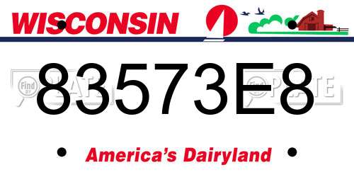 83573E8 Wisconsin License Plate