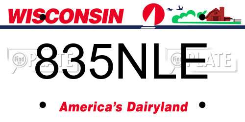 835NLE Wisconsin License Plate