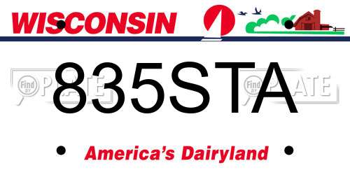 835STA Wisconsin License Plate