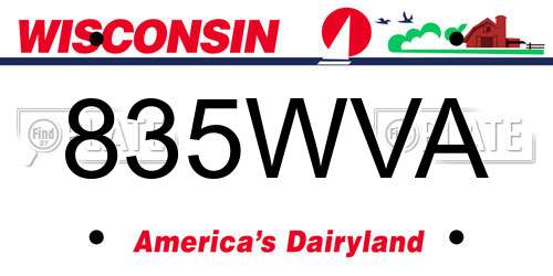 835WVA Wisconsin License Plate