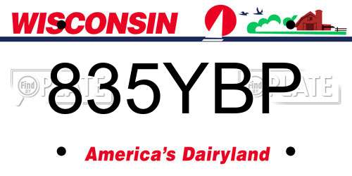 835YBP Wisconsin License Plate