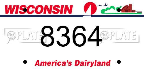 8364 Wisconsin License Plate