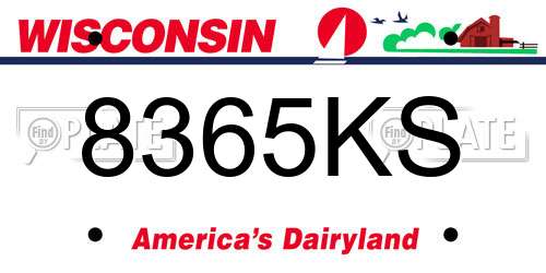 8365KS Wisconsin License Plate