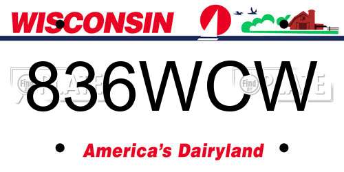 836WCW Wisconsin License Plate