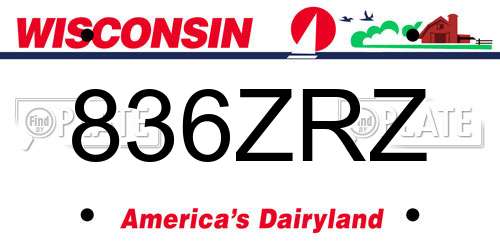 836ZRZ Wisconsin License Plate