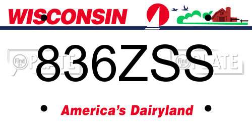 836ZSS Wisconsin License Plate