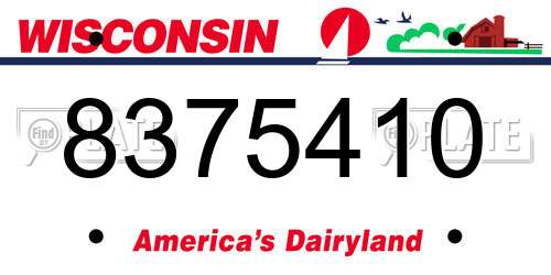 8375410 Wisconsin License Plate