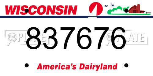 837676 Wisconsin License Plate