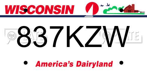 837KZW Wisconsin License Plate