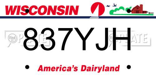 837YJH Wisconsin License Plate