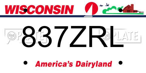 837ZRL Wisconsin License Plate