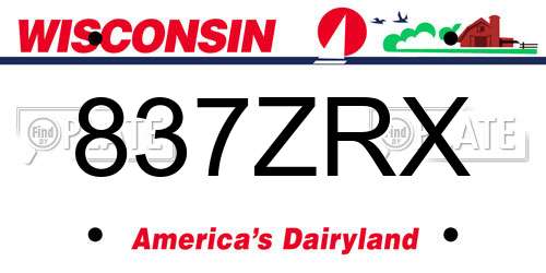 837ZRX Wisconsin License Plate