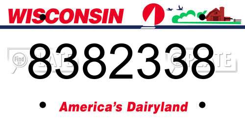 8382338 Wisconsin License Plate