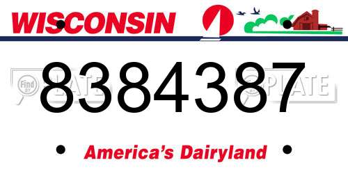 8384387 Wisconsin License Plate