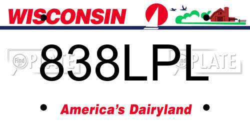 838LPL Wisconsin License Plate
