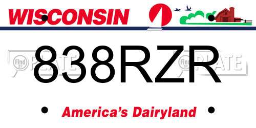 838RZR Wisconsin License Plate