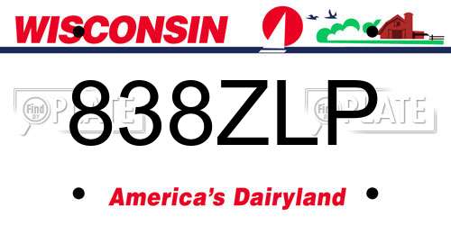 838ZLP Wisconsin License Plate